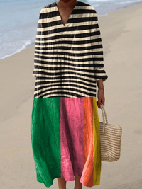 Marisol | Maxi Dress with Colorblock Skirt