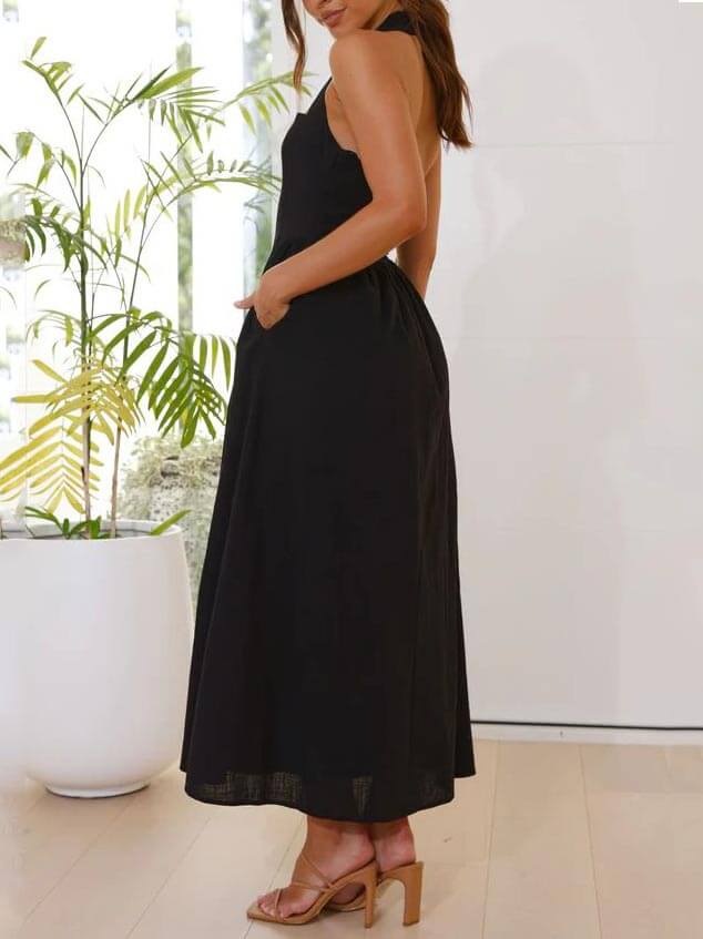 Odile | Halter Neck Midi Dress – Wells & Rose
