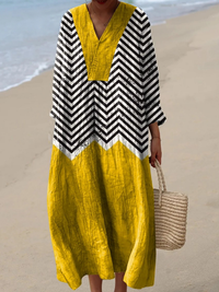 Sienna | Boho Maxi Dress with Chevron Bodice