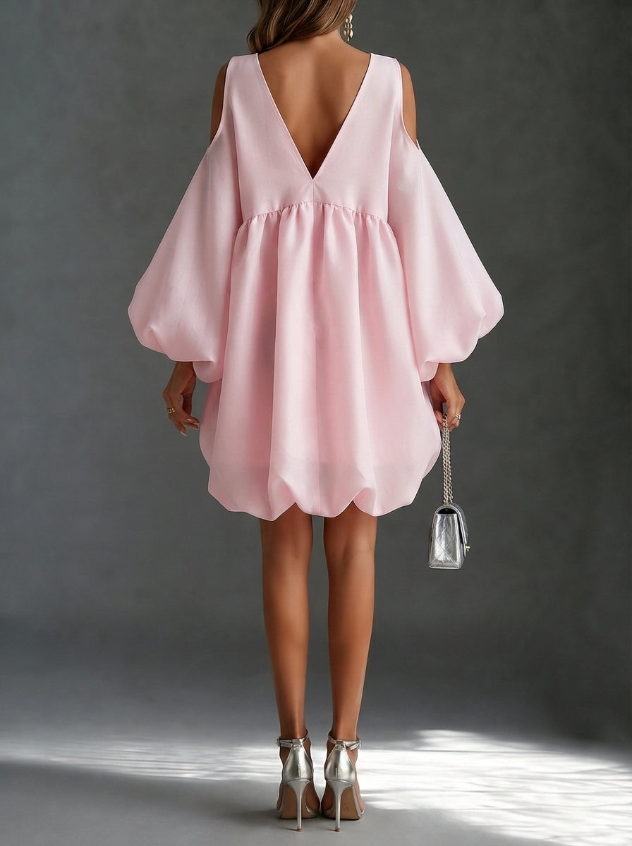 Verbena | Cold-Shoulder Babydoll Party Dress – Wells & Rose