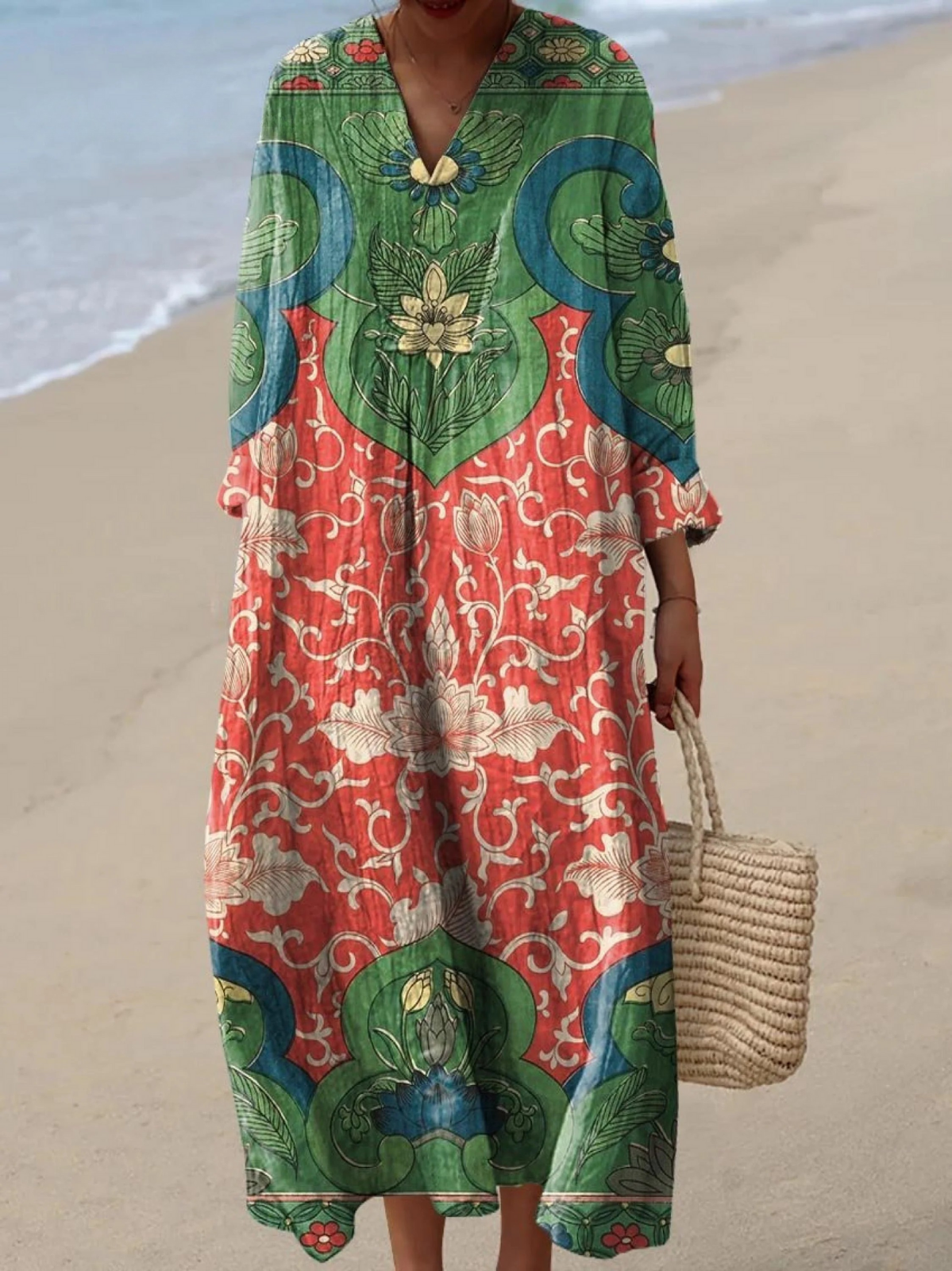Marisol | Linen-Look Boho Maxi Dress