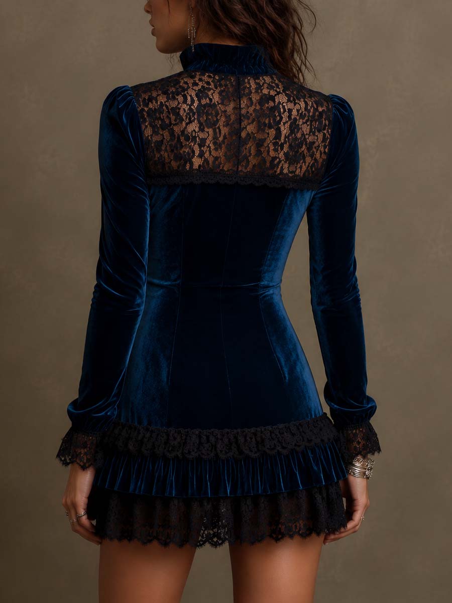 Harper | Navy Velvet Bodycon Mini Dress