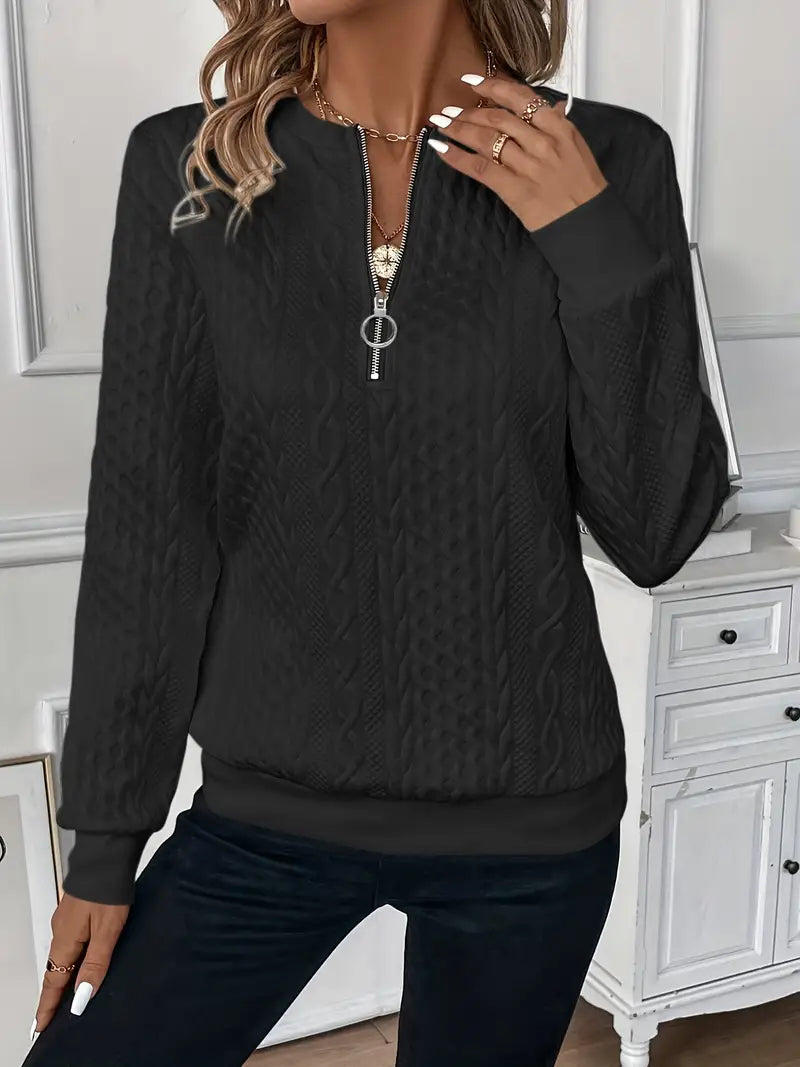 Amy | Zip Collar Sweater – Wells & Rose