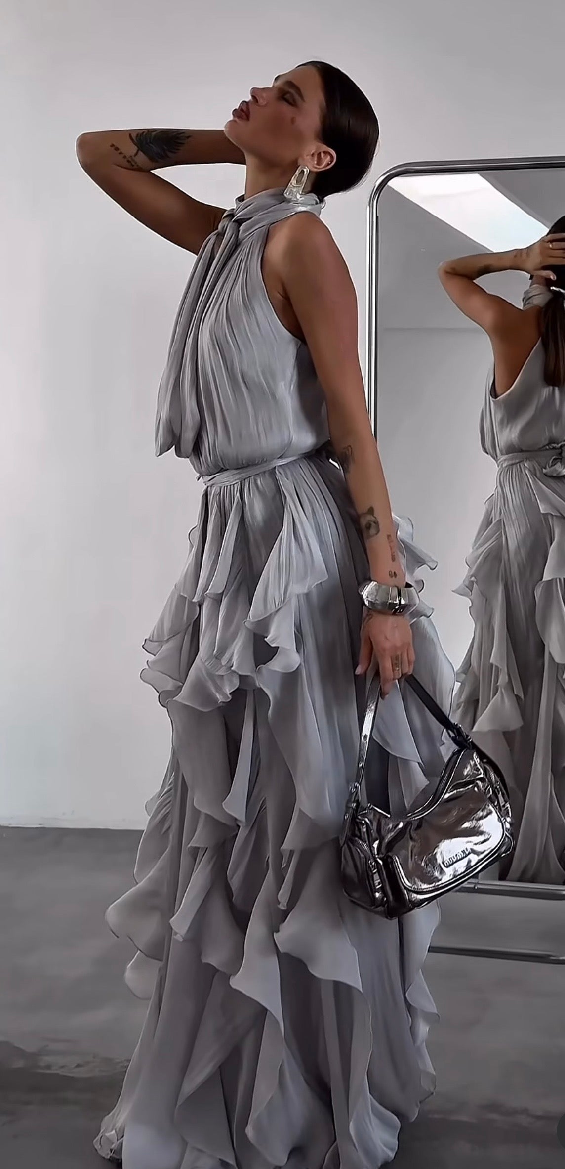 Maya | Maxi Dress with Cascading Ruffle Skirt
