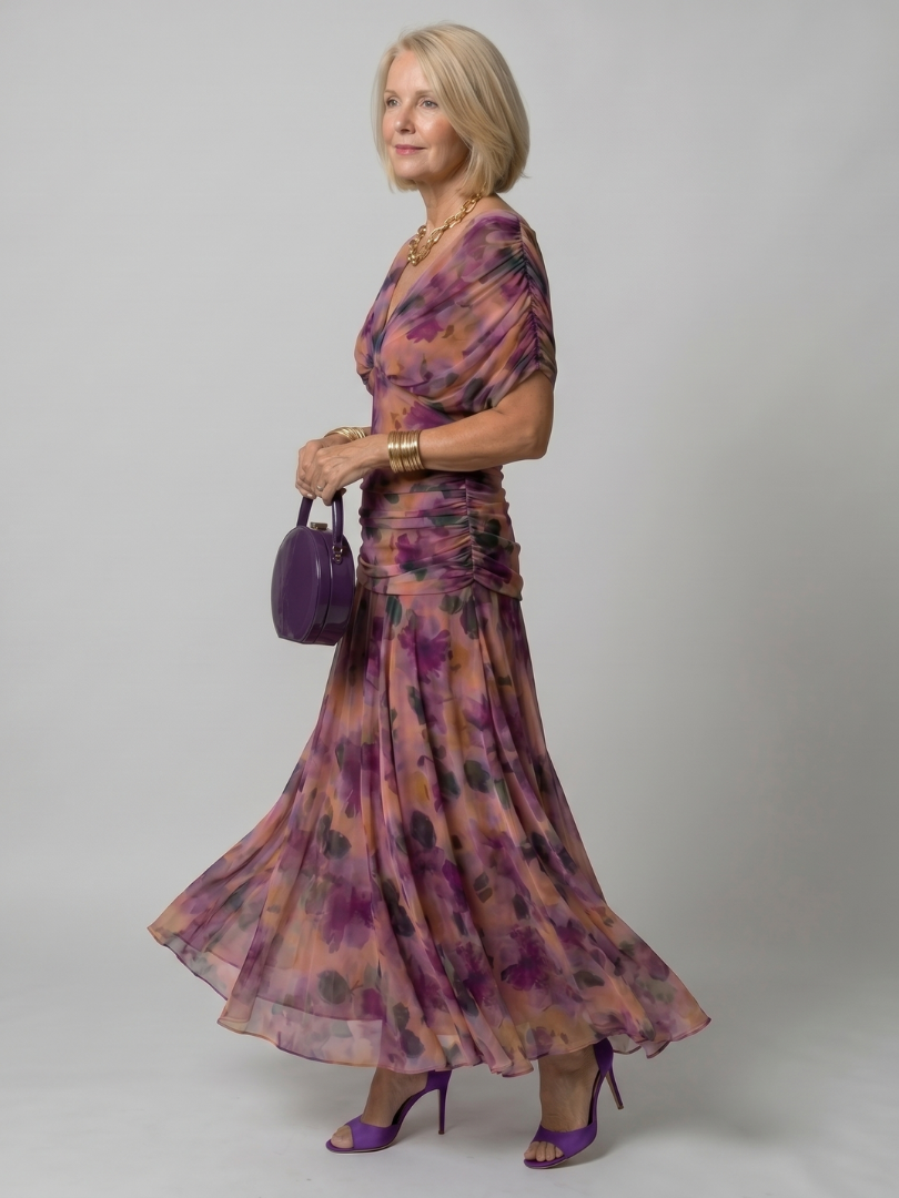 Ellis & Johnson™  | Off Shoulder Flow Midi Dress