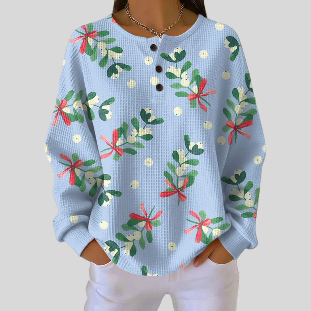 Edalynn | Mistletoe Print Sweatshirt – Wells & Rose