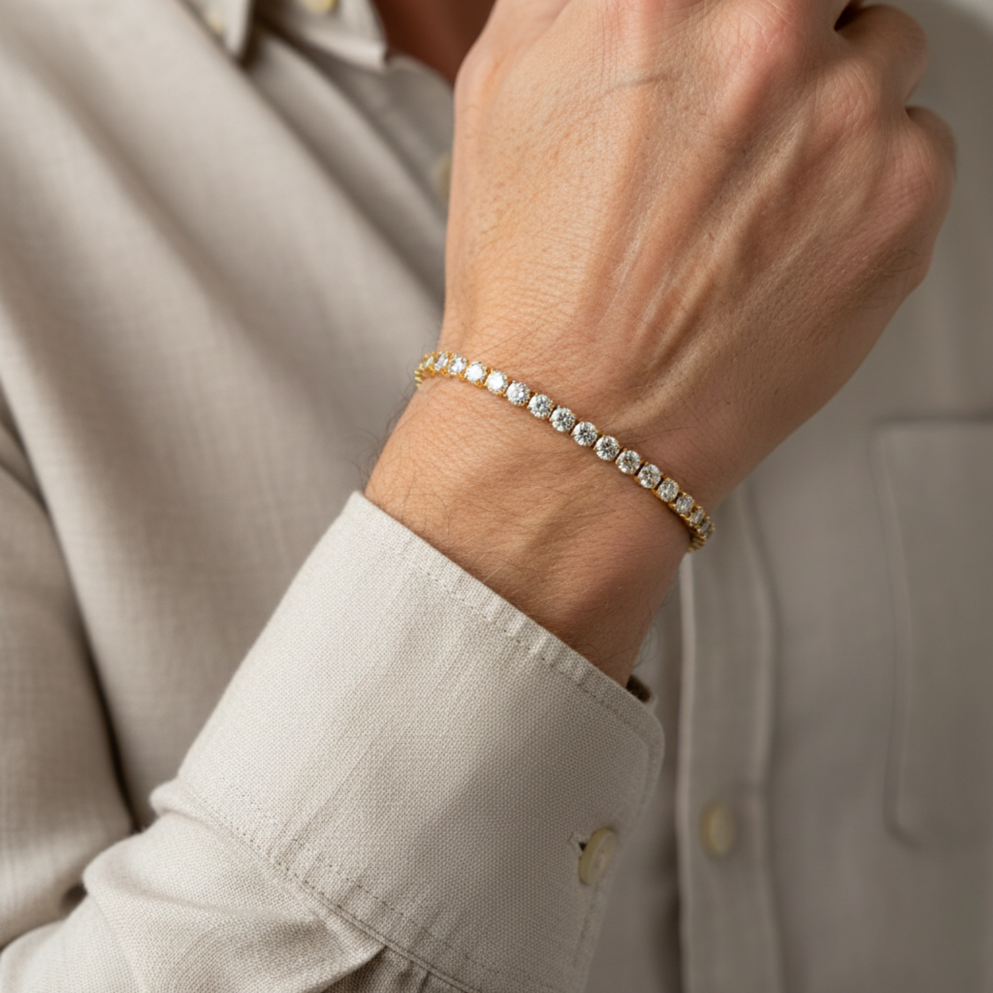 Éloria | 4 mm Adjustable Tennis Bracelet in Gold or Silver 17 cm