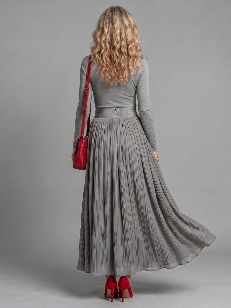 Lana | Long Sleeve Turtleneck Defined Waist Midi Dress