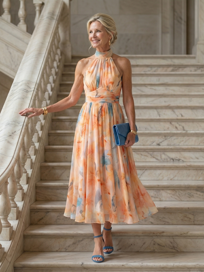 Ellis & Johnson™  | Soft Halter Midi Dress