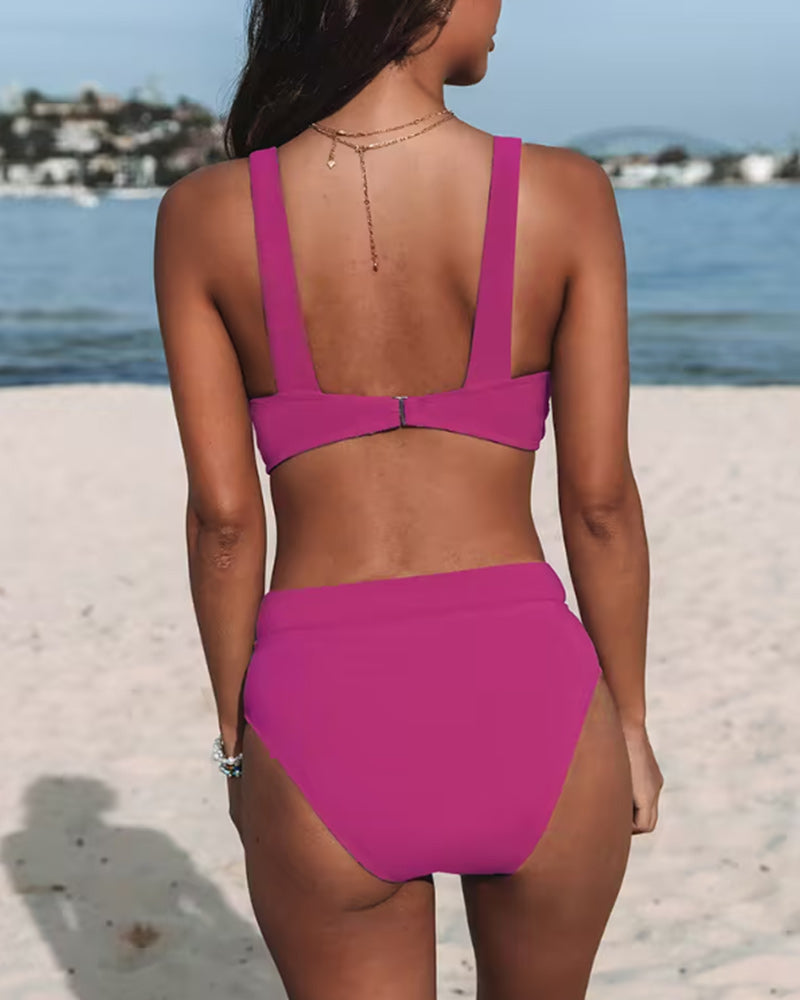 Hilde - Solid High-Waisted Swimsuit