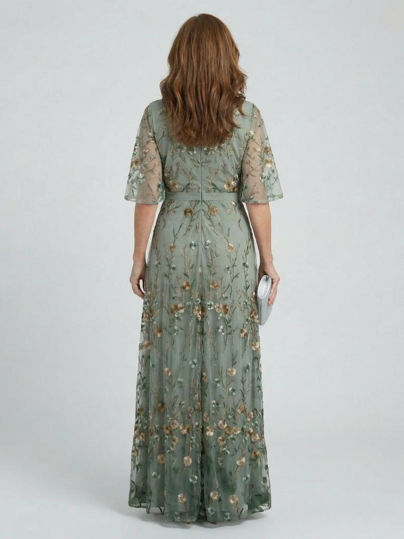 Selora | Floral Flutter Sleeve Maxi Dress