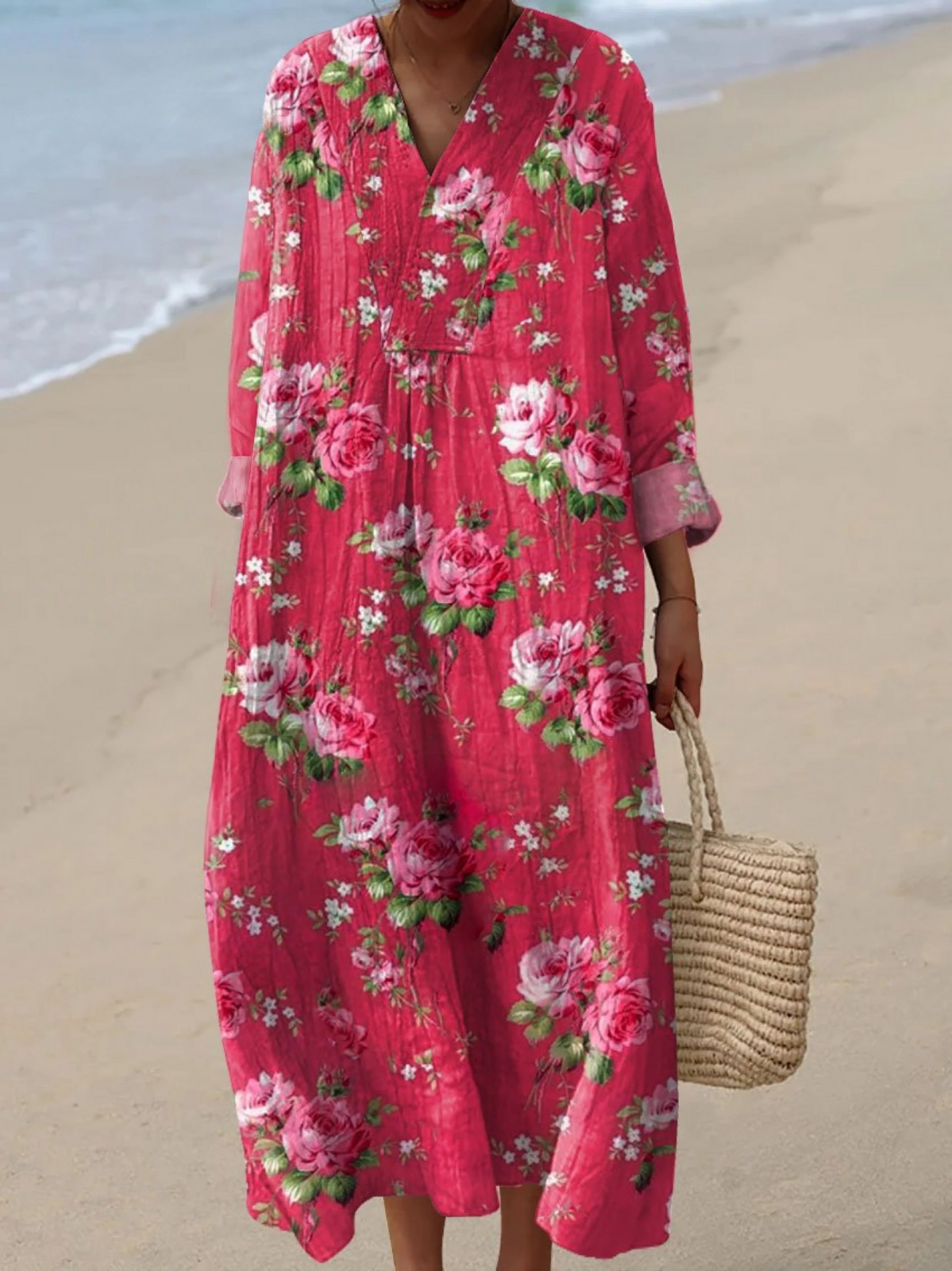 Marisol | Linen-Look Boho Maxi Dress