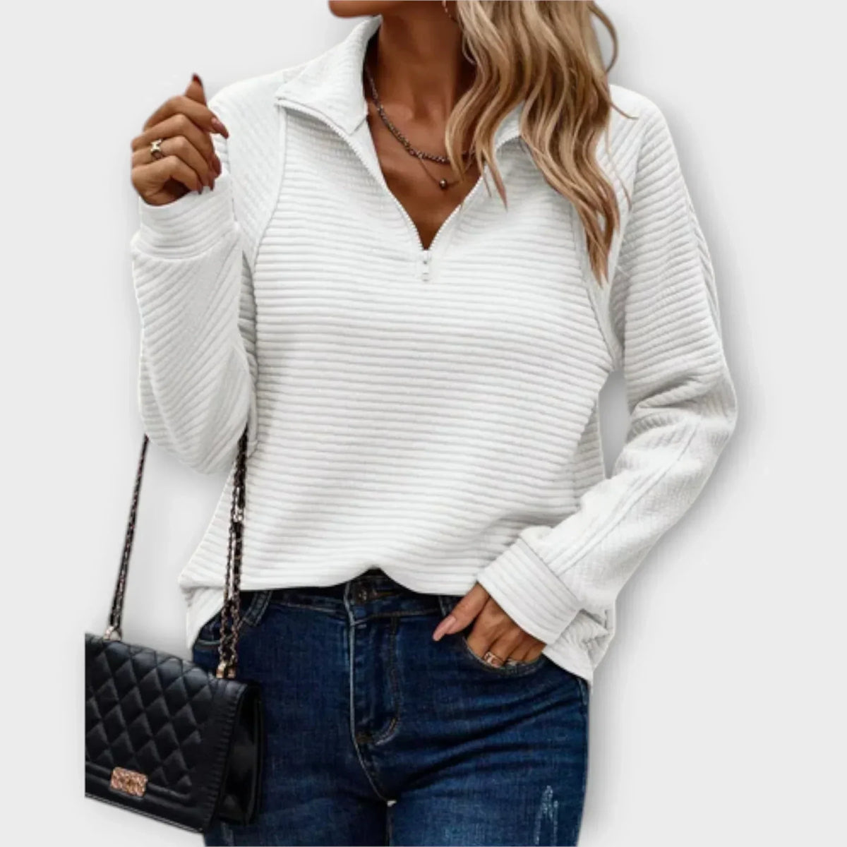 Colette | Half-Zip Pullover – Wells & Rose