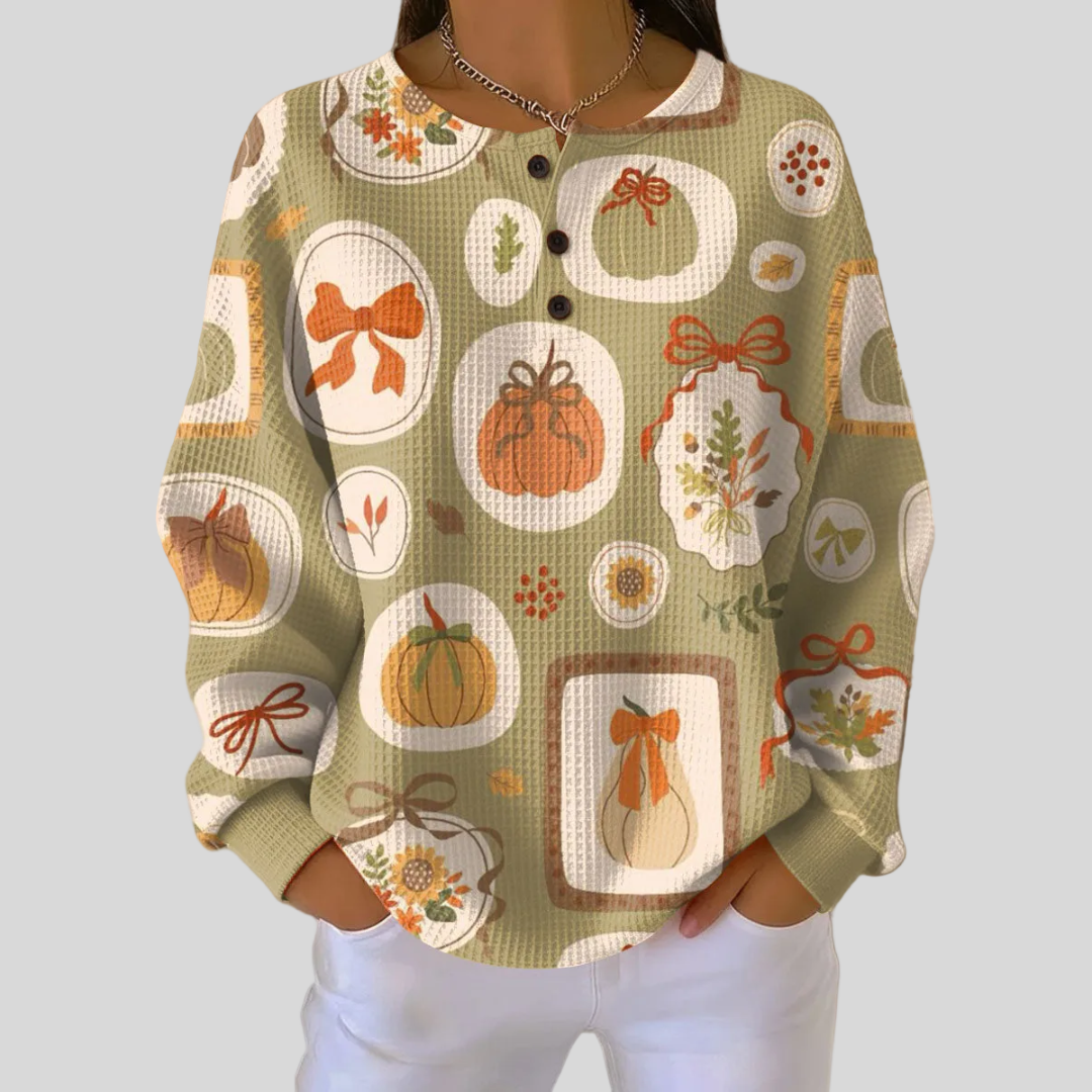 Tawnie | Pumpkin Print Sweatshirt – Wells & Rose