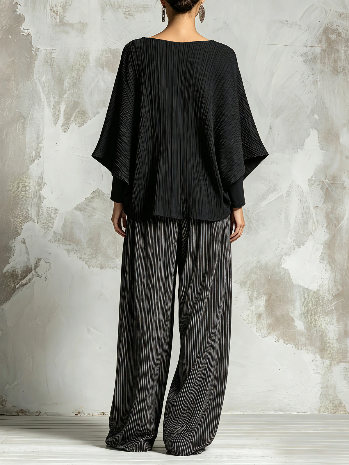 CORDELIA | Pleated Batwing Top and Pants Set – Wells & Rose