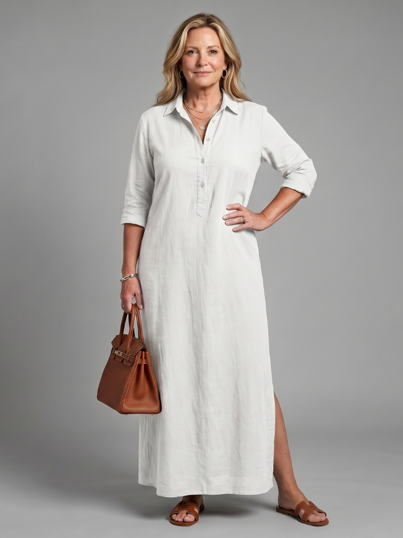 Veronica | Long Sleeve Relaxed Silhouette Maxi Dress