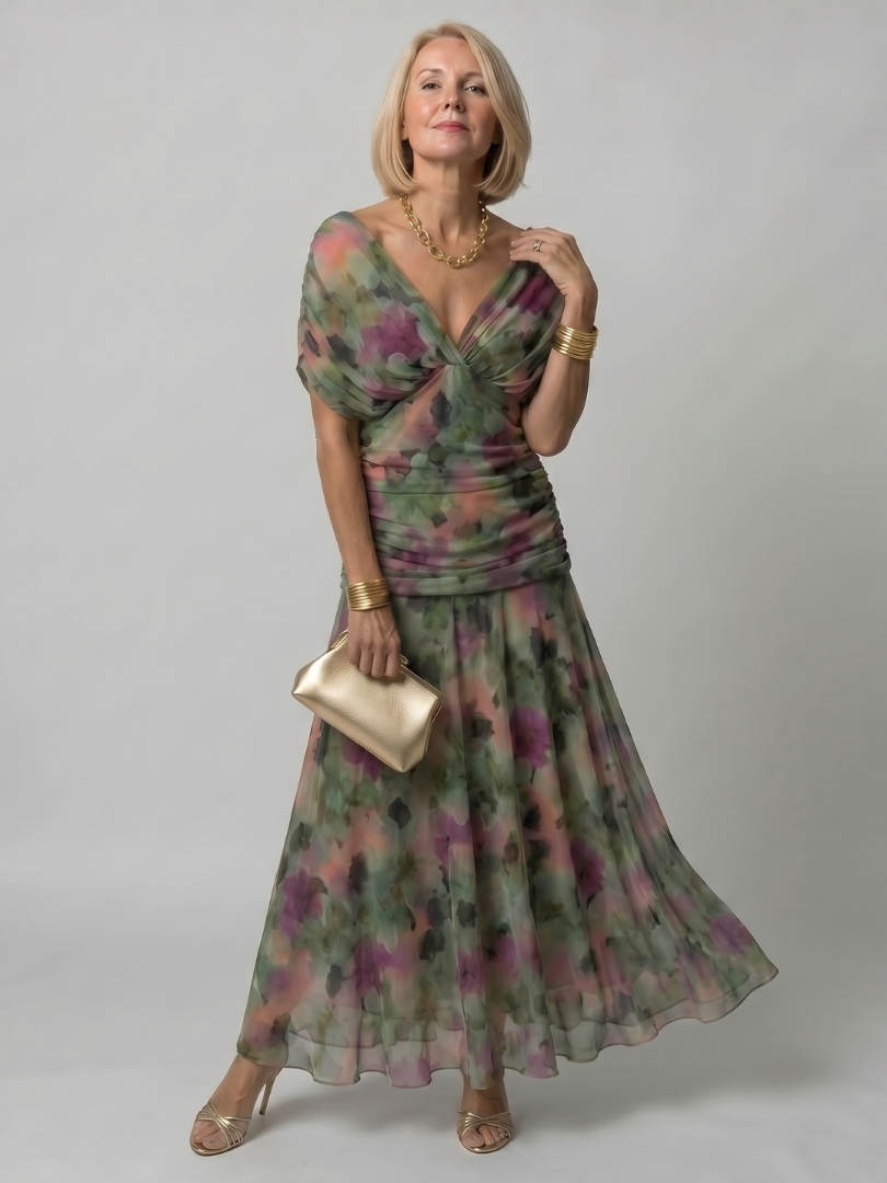 Ellis & Johnson™  | Off Shoulder Flow Midi Dress