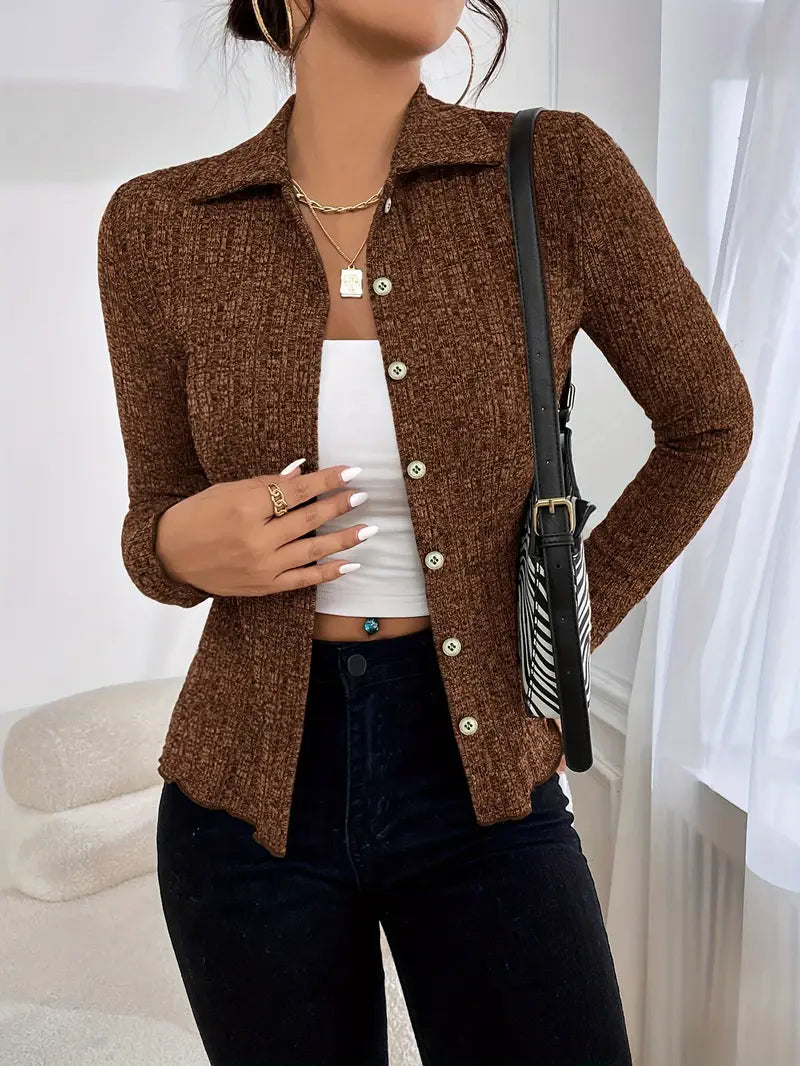 Knitted Polyester Cardigan for Women