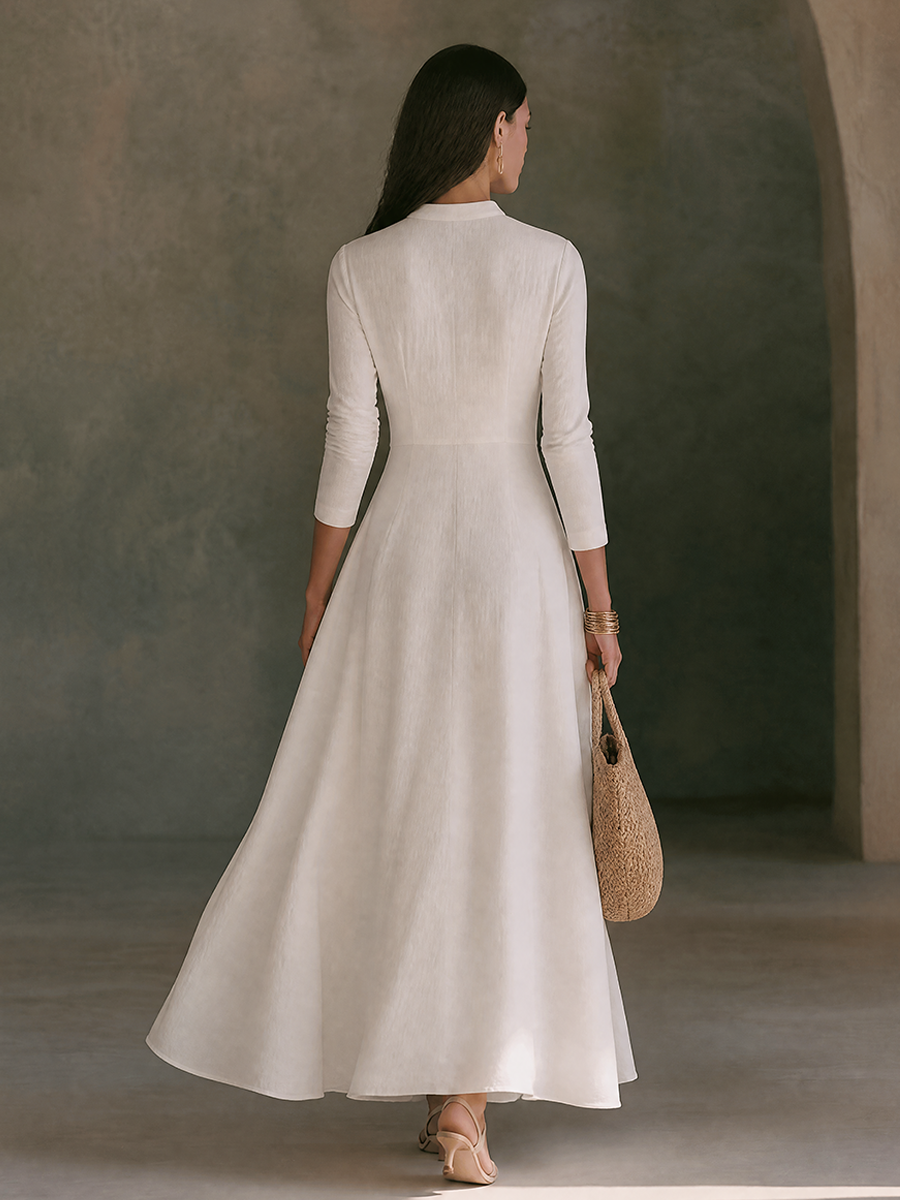 Thelma | Linen A-Line Maxi Dress for Women