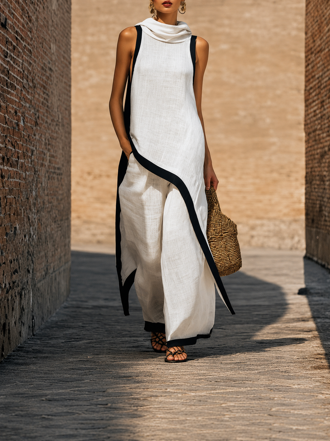Nadia Timeless Linen Effect Set with Minimalist Design