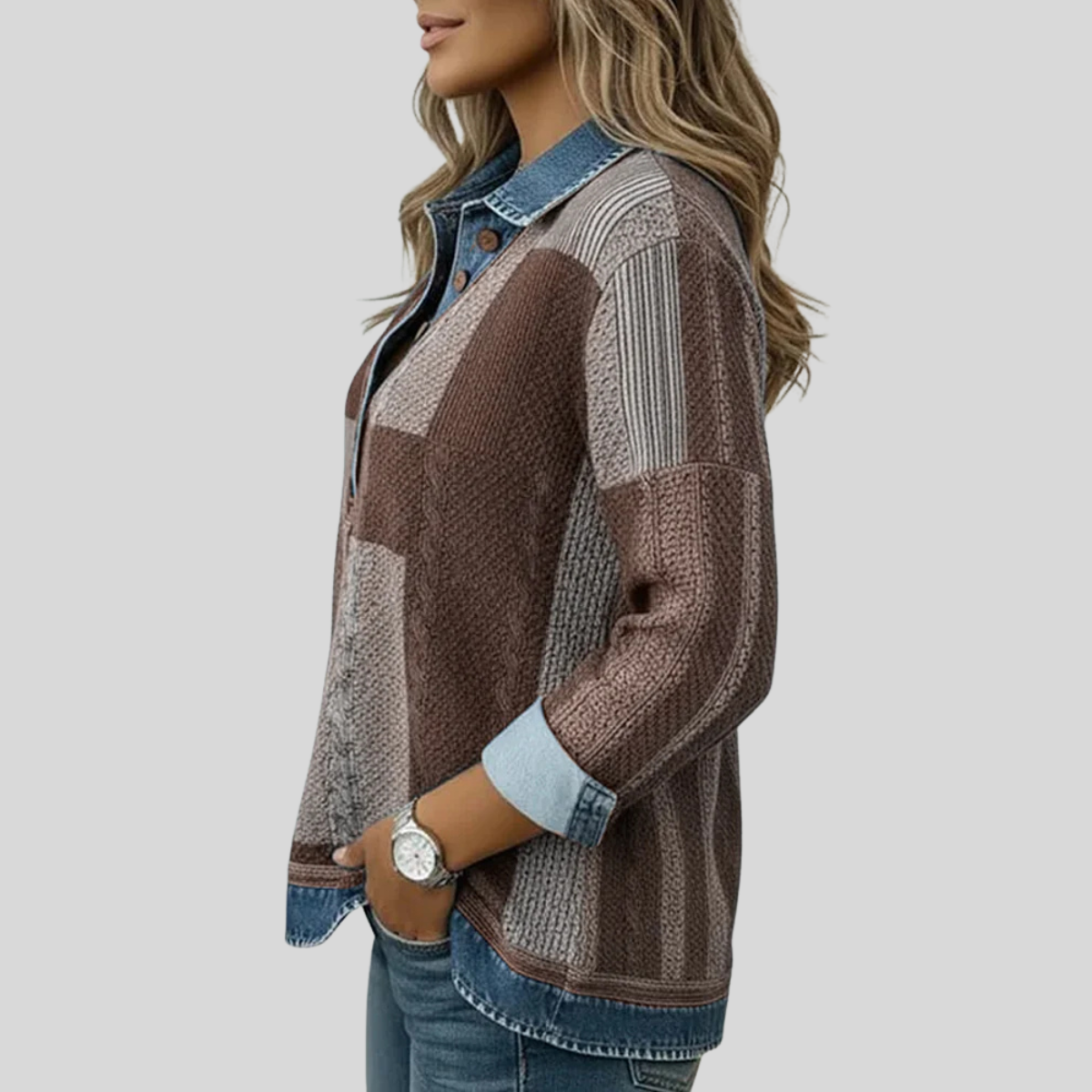 Meridell | Colorblock Print Sweatshirt – Wells & Rose
