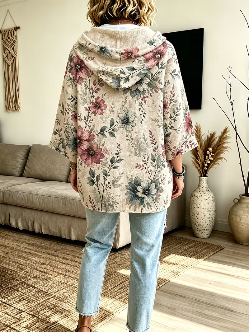 Maeve™ | Vintage Botanical Floral Hooded Sweater