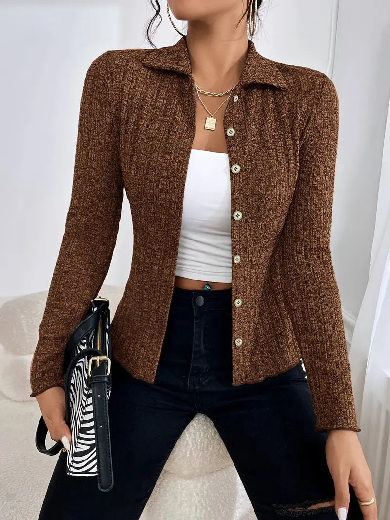 Knitted Polyester Cardigan for Women