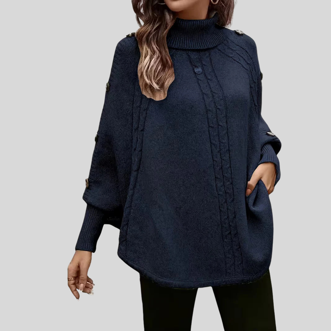 Rosalind | High-Neck Cable Sweater – Wells & Rose