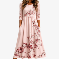 Rose Garden Charm Pocket Midi Dress