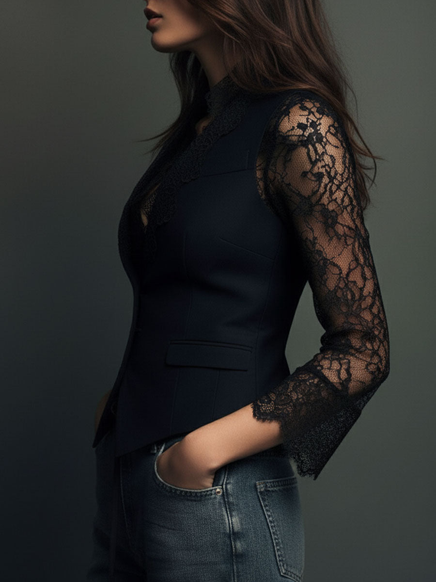 Noemi | Jacket with Semi-Transparent Sleeves