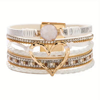 Georgia - Bohemian Multi-Layer Heart Leather Bracelet