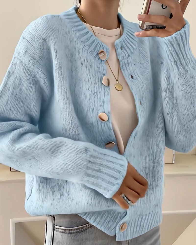 Comfortable Solid Color Cardigan