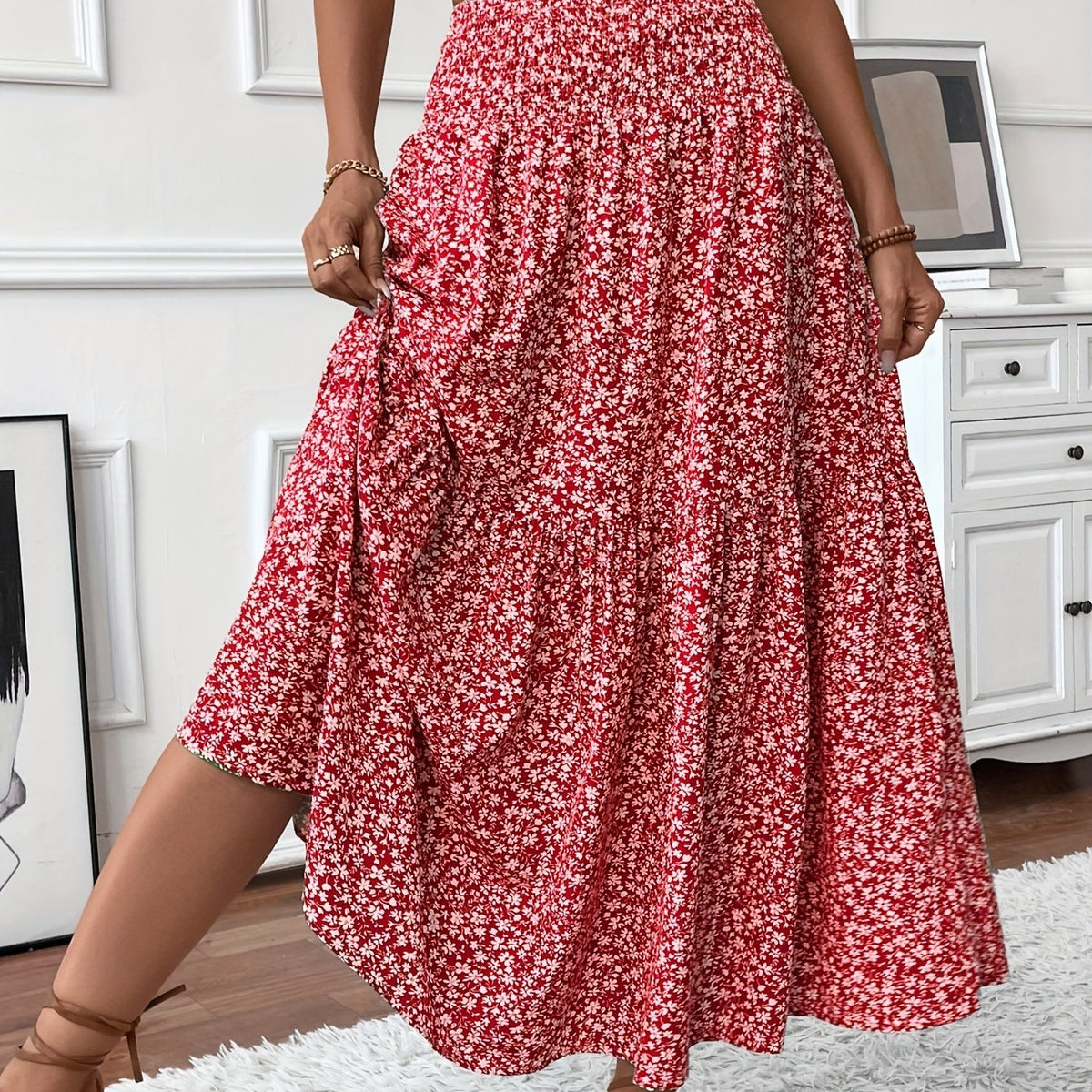 Elowen | Ditsy Floral Midi Skirt – Wells & Rose