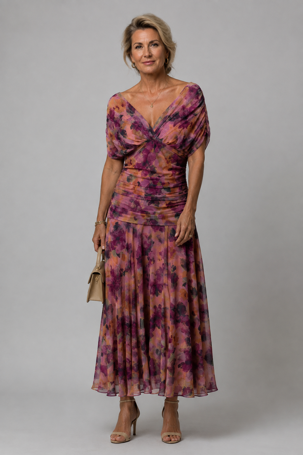 Ariane | Draped Off-Shoulder Midi Dress