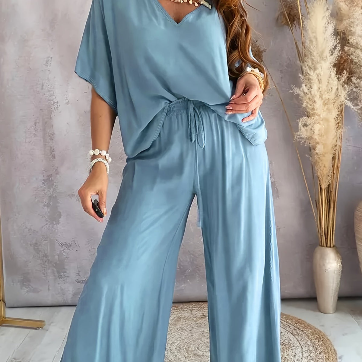 Nina | Two-Piece Lounge Set – Wells & Rose
