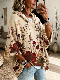Eliza™ | Autumn Floral Print Hooded Sweater