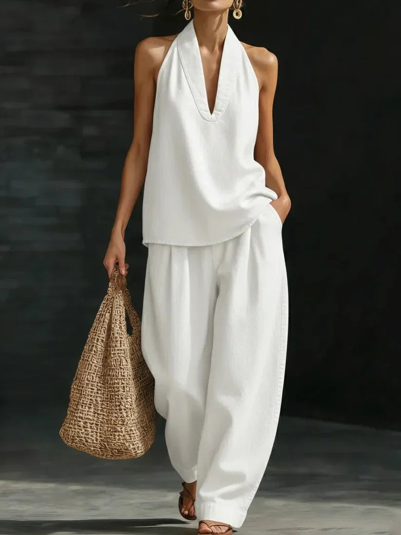Martina | Fluid Long Set V-Neck