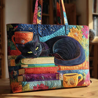 Saku Artisan - Black Tote Bag for Books and Cups