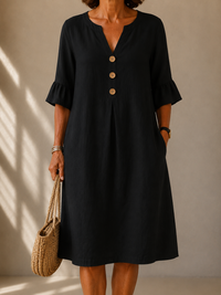 Marisol | Buttoned Fluid-Cut Dress