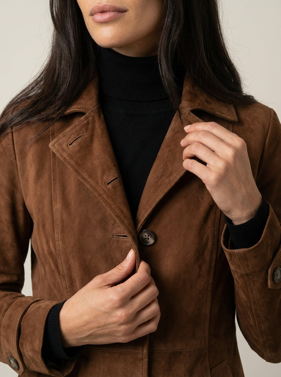 Teresa - Vintage Style Suede Coat