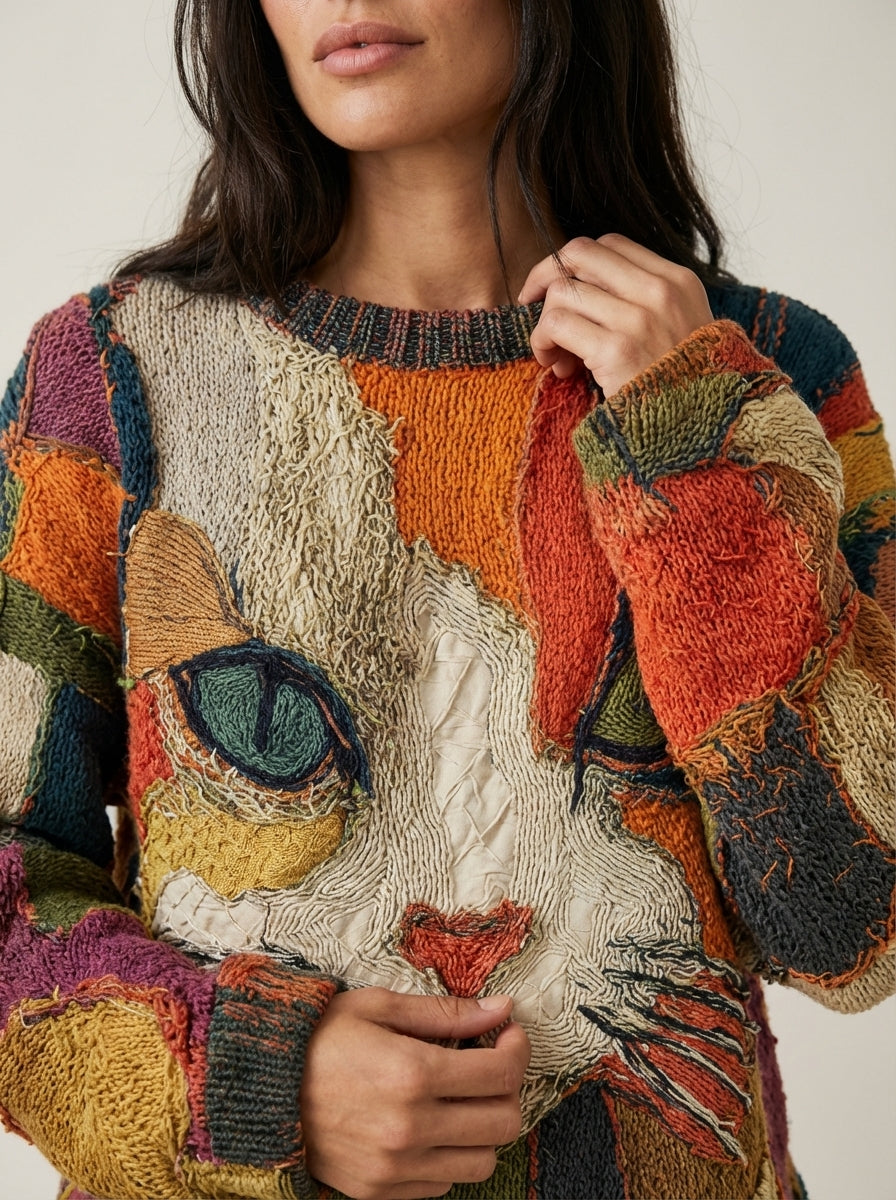Zaira - Artistic Top with Cat