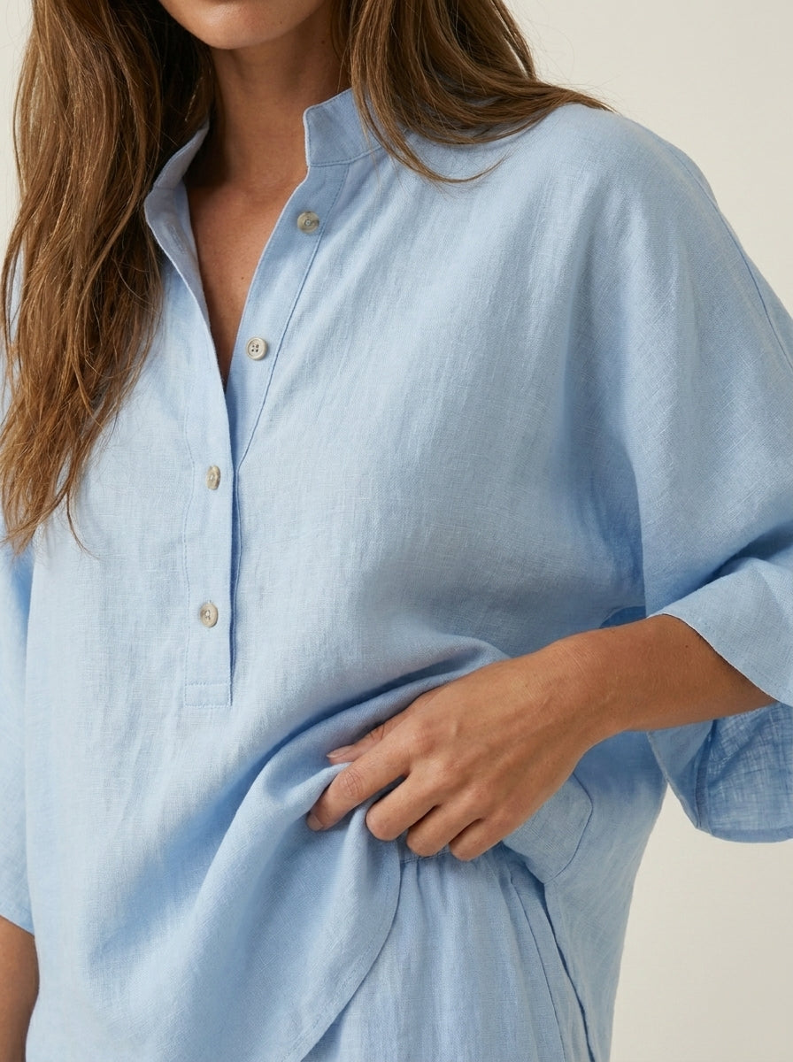 Maribel - Linen Set with Batwing Sleeves and Wide Pants