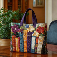 Quilted Tote Bag - For Book Lovers