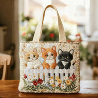Garden Kittens | Handmade Quilted Tote