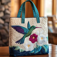Quilted Bag - Hummingbird and White Flowers
