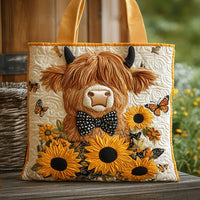 Quilted Bag - Highland Cattle and Sunflowers