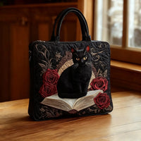 Artisanal Matrix Bag - Black Cat and Books