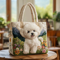 Artisanal Quilted Tote - Enchanting Dog
