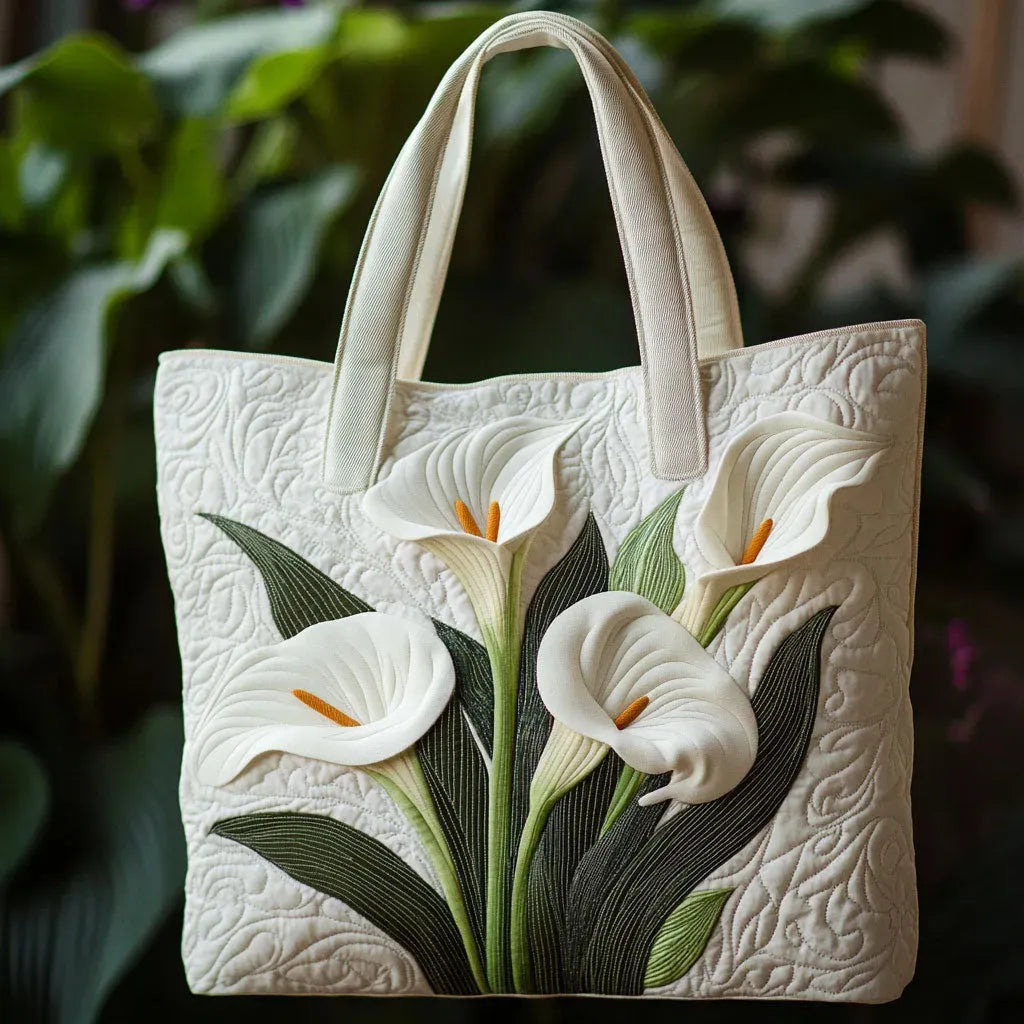 Artisanal Quilted Tote Bag - Allure White