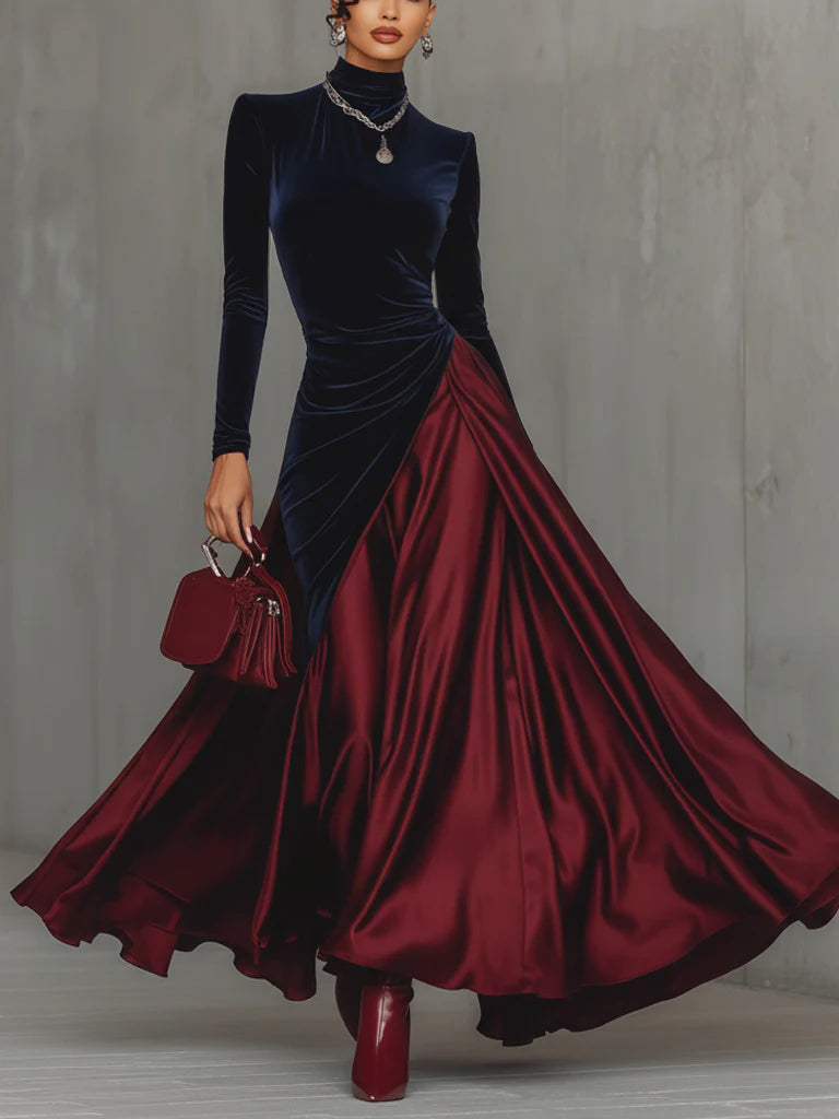 LUCRÈCE | Velvet & Satin Maxi Dress